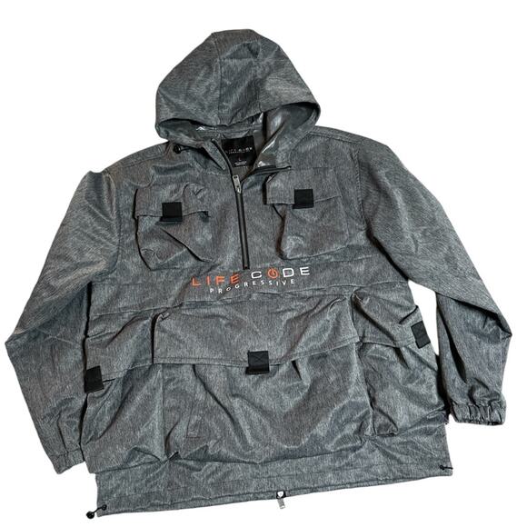 Life Code Progressive Jacket Mens Size Large Cargo Zip Hooded Windbreaker - Picture 6 of 12